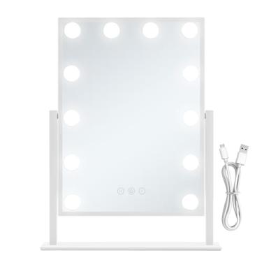 Imagem de Espelho de Maquilhagem com Luz | Recarregável Regulável Decoração de Mesa - Espelho de Maquilhagem LED para Casa de Banho | Para Mulheres E Raparigas Mãe Filha Casa De Banho Quarto