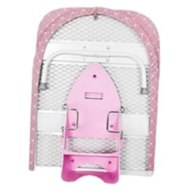 Imagem de Fenteer Tábua de passar roupa dobrável com suporte de ferro premium, estável, portátil, economiza espaço para uso doméstico, dormitório, Rosa