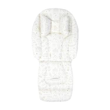 Imagem de oshhni Almofada para Carrinho de Bebê Fácil de Instalar, Forro para Carrinho, Almofada para Berço, Carrinho de Bebê, Cadeira de Descanso, Recém-Nascido, Graffiti Branco