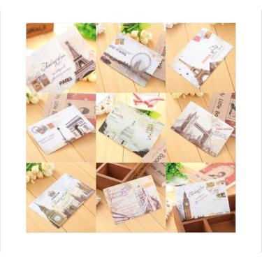 Imagem de VKSG Coleção de cartões postais de arquitetura vintage de 18 peças - cartões de felicitações de viagem retrô antigos antigos, papel de cartolina de mensagem, marcadores de página para colecionar (9