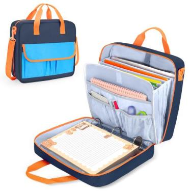 Imagem de Bolsa Organizadora Yarwo con Cierre y 3 Anillos Azul Marino 34x11x30 c