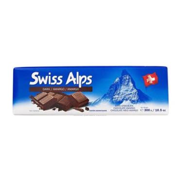 Imagem de Chocolate suíço amargo swiss alps dark 300g  tablete premium importado
