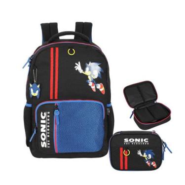 Imagem de Kit Mochila De Costasestojo Box Escolar Sonic The Hedgehog - Luxcel