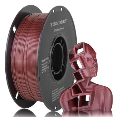 Imagem de TINMORRY Filamento PETG brilhante 1,75, filamento de impressora 3D PETG rápido, compatível com impressora 3D Bambu FDM, carretel de 1 kg, vermelho brilhante