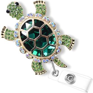 Imagem de Carretel de crachá de enfermeira de tartaruga fofo, clipe retrátil, amigo, enfermagem, estudante, professor, médico, nome, crachá, acessórios, verde