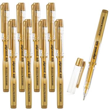 Imagem de Guouet 8 canetas douradas metálicas marcadoras, canetas de gel douradas, marcadores de tinta permanentes brilhantes com efeito de brilho úmido para fazer cartões de pintura (8)