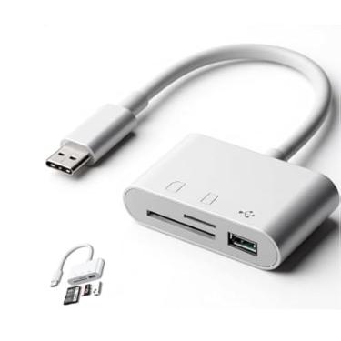 Imagem de Hub Adaptador USB com Leitor de Cartão SD e Porta USB, Cinza, Multiportas