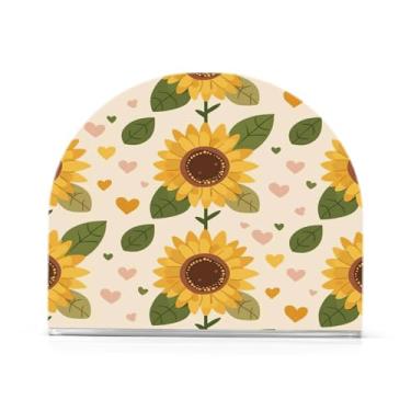 Imagem de Qilmy Lindo porta-guardanapos de girassóis para mesas, porta-guardanapos de Halloween para cozinha, porta-guardanapos de mesa, porta-guardanapos de coquetel, porta-guardanapos de papel146