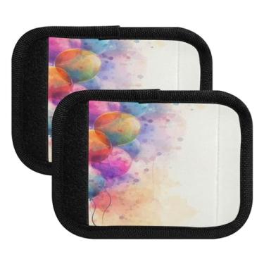 Imagem de Qilmy Pacote com 4 identificadores de bagagem de balão colorido, alça confortável para carrinho de bebê, mala de viagem, acessórios de viagem de avião255