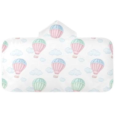 Imagem de Burbuja Toalha de banho com capuz de laço rosa para crianças, toalha de praia de pelúcia macia absorvente para chá de meninas e meninos 3-10 anos, 61 x 127 cm