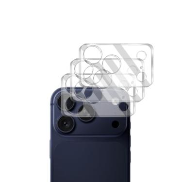 Imagem de Pacote com 3 protetores de lente de câmera para iPhone 17 Pro Max, vidro temperado, dureza 9H, ultra HD, antiarranhões, compatível com capas, não afeta fotos noturnas [não é compatível com iPhone 17