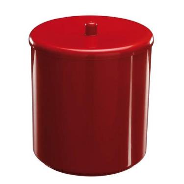 Imagem de Lixeira Cesto Tampa Banheiro Cozinha Escritório Bordô Astra