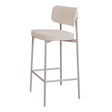 Imagem de Banqueta Alta Tecido Sintetico Alloa Est. Branca