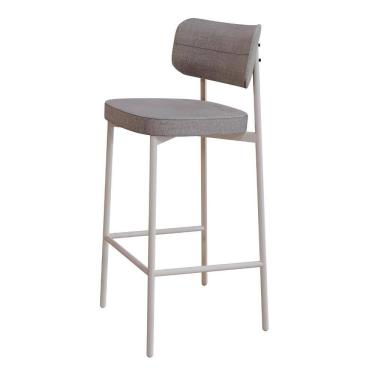 Imagem de Banqueta Alta Tecido Sintetico Alloa Est. Branca