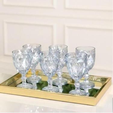 Imagem de Conjunto 6 Taças de Vidro Azul Milbani 330ml - FRATELLI