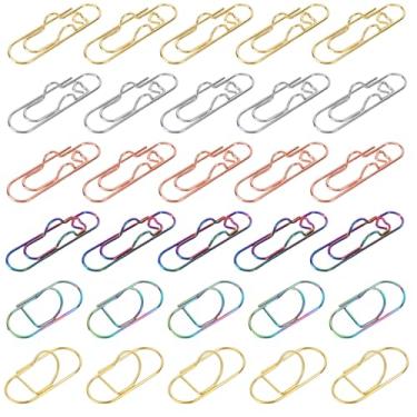 Imagem de 30un Conjunto de Prendedores Metal para Canetas, 2 Modelos Coloridos Clipes Canetas e Prendedores Papel para Cadernos Agendas Materiais Escritório e Escolares
