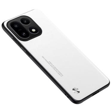 Imagem de LTLMYDAM Capa de couro vegano para OnePlus 15, textura lichia borda macia capa fina proteção contra quedas estilo negócios, branca, 15