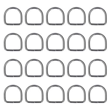 Imagem de Anéis D de metal 20 peças duráveis de alta dureza requintado brilhante não desbota ampla aplicação para mochila de bolsa DIY. Anéis pequenos de metal com fivela em forma de D (cor da arma 3,2 x 25 x