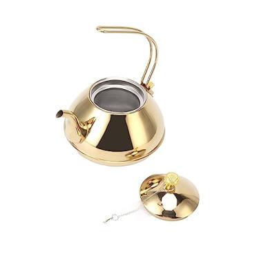 Imagem de AUNMAS Chaleira de Aço Inoxidável, Fogão, 1,5L, Grande Capacidade, Bule de chá Com Filtro, Aço 304 Durável para Casa, Escritório, Acampamento, Fogão de Indução (Ouro)