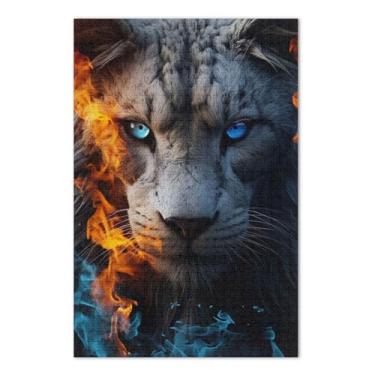 Imagem de Quebra-cabeça Fierce Beasts Ice Fire 1000 peças para adultos, adultos, noite de jogos em família