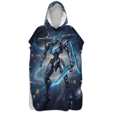 Imagem de Joisal Poncho de surfe para adultos trocador de roupa de praia com capuz toalha de banho plus size guerreiro legal mecha adulto ponchos para mulheres