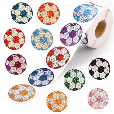 Imagem de 500pcs Adesivos de Futebol, 3,8cm Impermeáveis Etiquetas de Futebol Autoadesivos Decalques Temáticos Esportivos para Garrafas Água Scrapbooks Lembranças Festa Suprimentos Equipe