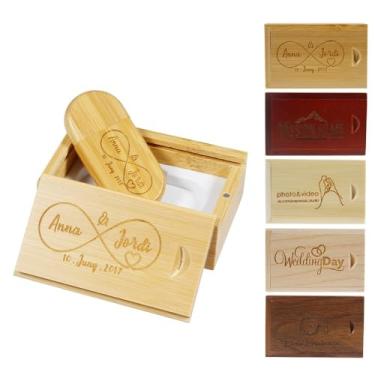 Imagem de Pen drive USB de madeira personalizado, pen drive de madeira com logotipo personalizado com caixa de embalagem opcional para presentes corporativos, eventos promocionais, lembrancinhas de casamento