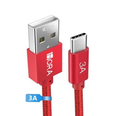 Imagem de Cabo de Dados 1 Hora Usb 2.0 A/C Carga Rápida 3A Macho/Macho 1Metro Vermelho Ampla Compatibilidade Design Resistente