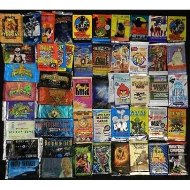 Imagem de Vintage Entertainment Trading Card Collection, Mixed Non-Sports Cards, The Flintstones and Indiana Jones Theme, 10 Pack Bundle with Bubble Gum and Stickers