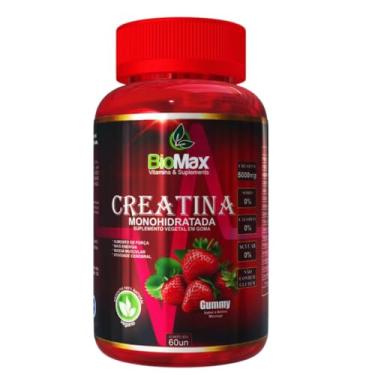 Imagem de Creatina Monohidratada Gummy Zero Açúcar 60 Gomas - Bio Max Morango