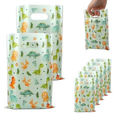 Imagem de 50 Unidades de Sacolas de Lembrancinhas com Tema Dinossauro, 25x16,5cm Sacolas Doces com Alça Tema Dinossauro para Embalagem Doces Lembrancinhas para Festa Aniversário