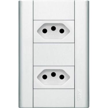 Imagem de Tomada Dupla 10A 2P+T Branca - 1433 Fame Modulare