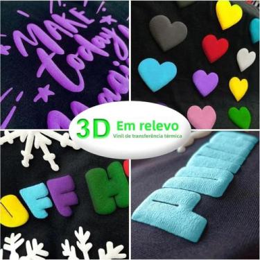 Imagem de Vinil 3D Puff Para Transferência Térmica Em Camisetas E Bolsas, Compat