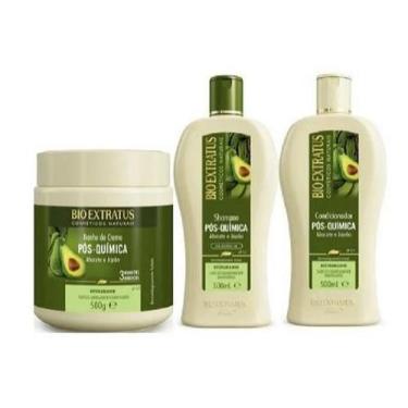 Imagem de Kit Bio Extratus Pós - Química shampoo 500ml + condicionador 500ml + m
