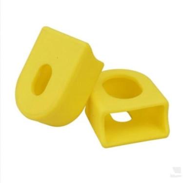 Imagem de Capa protetora de silicone para braço de manivela para par de equipamentos de bicicleta de estrada de montanha amarelo 2 peças