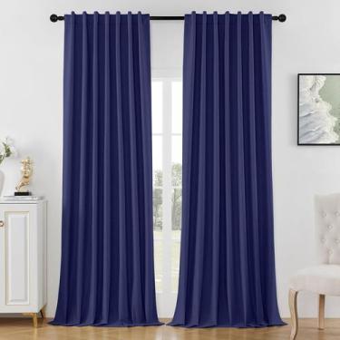 Imagem de Cortinas Blackout Joydeco Azul Marino 132x229cm Térmicas 2pcs