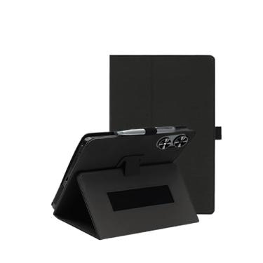 Imagem de Capa para tablet FiryMid P108-A116C de 12 polegadas, capa dobrável de couro PU FJIASTB com suporte para caneta e alça de pulso, portátil para viagens de negócios (preto)