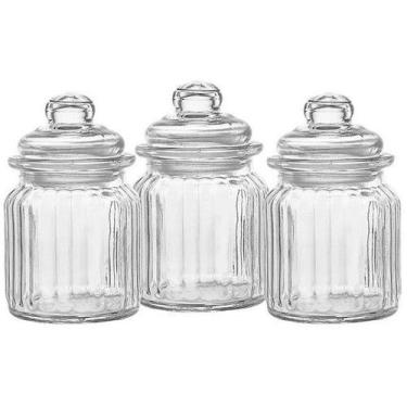 Imagem de Jogo de Potes de Vidro Hauskraft Redondo 300ml, Transparente