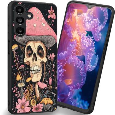 Imagem de RUUHLJLET Projetada para Samsung Galaxy A17 5G de 6,7 polegadas, a capa fosca macia oferece proteção total (flor de cogumelo de caveira)