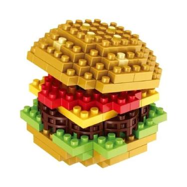 Imagem de Blocos De Montar DIY Para Crianças Modelo 3D De Fast Food Hambúrguer B