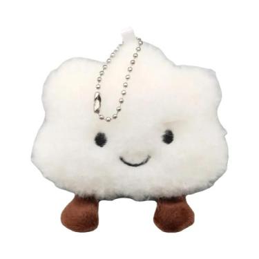 Imagem de 10 pçs/set adorável pelúcia nuvem branca chaveiro pingente brinquedos 