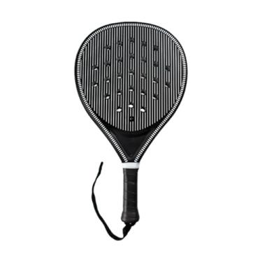 Imagem de harayaa Raquete de tênis de praia, raquete de padel, portátil, antiderrapante, leve, profissional para quadras e playgrounds, Preto