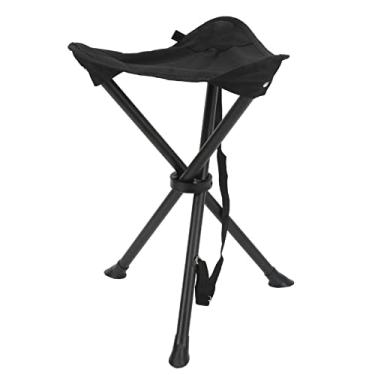 Imagem de HUIOP Banco de tripé Dobrável Com Pés Antiderrapantes, Rebites Estáveis, Suporte de Carga 200 Kg, Cadeira Ao Ar Livre, Cadeira Portátil para Pesca, Acampamento, Piqueniques (Preta)