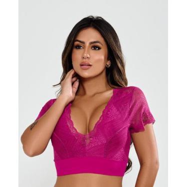 Imagem de Cropped Renda Luxo Decote - Roupa de dormir, Odalisca, P