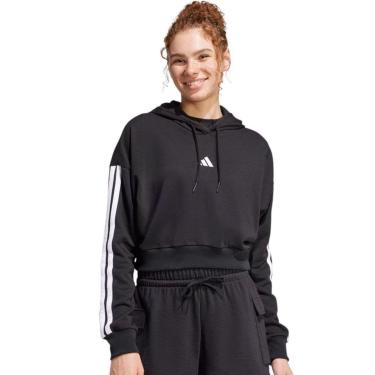 Imagem de Moletom Cropped Adidas Essentials French Terry Feminino - Preto G-Feminino