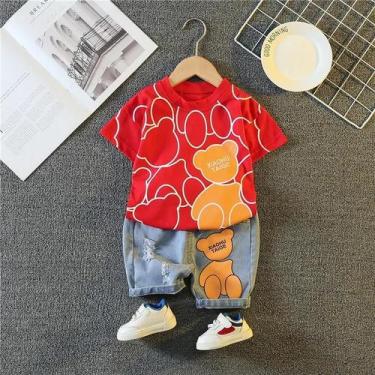 Imagem de Conjunto de Roupa Infantil Verão - Camiseta e Shorts de Desenho Animad