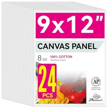 Imagem de PHOENIX Painéis de tela de pintura 22 x 12 polegadas, pacote com 24 a granel - 227 g Triplo Primed 100% algodão sem ácido quadros de lona para pintura, quadros planos brancos em branco para acrílico,