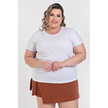 Imagem de T-shirt Feminina Plus Size Visco Básica Decote Redondo - Serena-Feminino