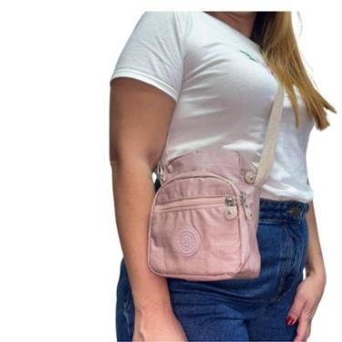 Imagem de Bolsa Pequena Shoulder Bag Resistente Transversal Tactel Dia A Dia Reforçada Rosê Gold-Feminino