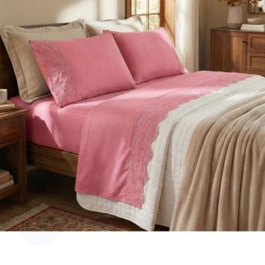 Imagem de Jogo de Lençol Queen 4 peças Micropercal 200 Fios Nobless - Bia Enxova